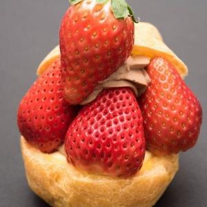 1日100個限定! もぎたてスカイベリーを丸ごと使ったプレミアムなシュークリーム