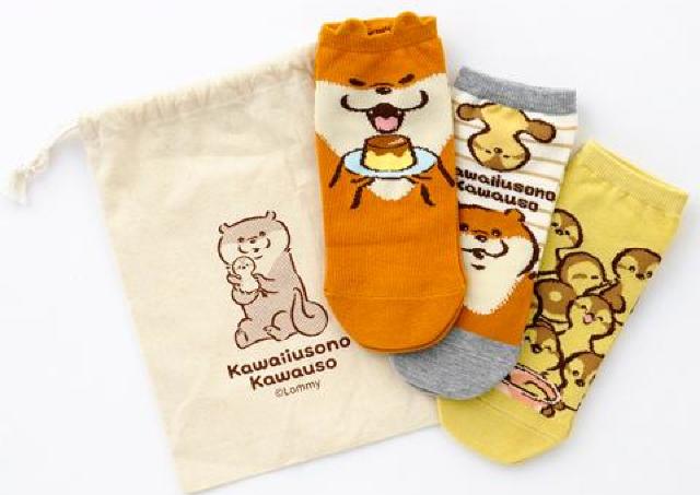 しまむら カワウソの靴下セット可愛すぎ 巾着も付いてるよ 東京バーゲンマニア