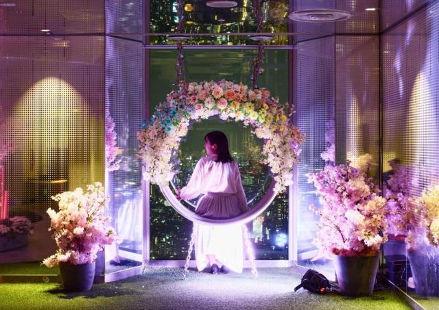昼間と日没で違う顔が楽しめる室内お花見イベント
